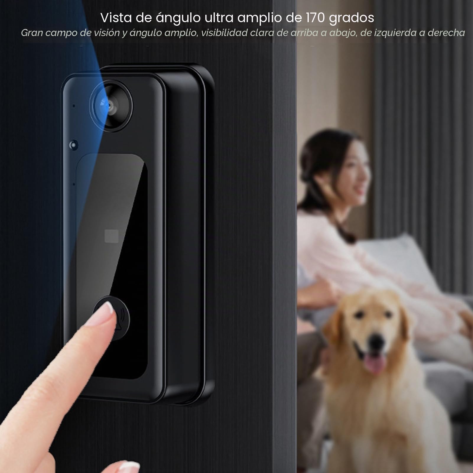 Asixxsix Cámara Timbre Inalámbrica, 8MP Smart WiFi Video Timbre con Monitor, WiFi Videoportero, Visión Nocturna, Videollamadas Remotas, Alimentación por Batería