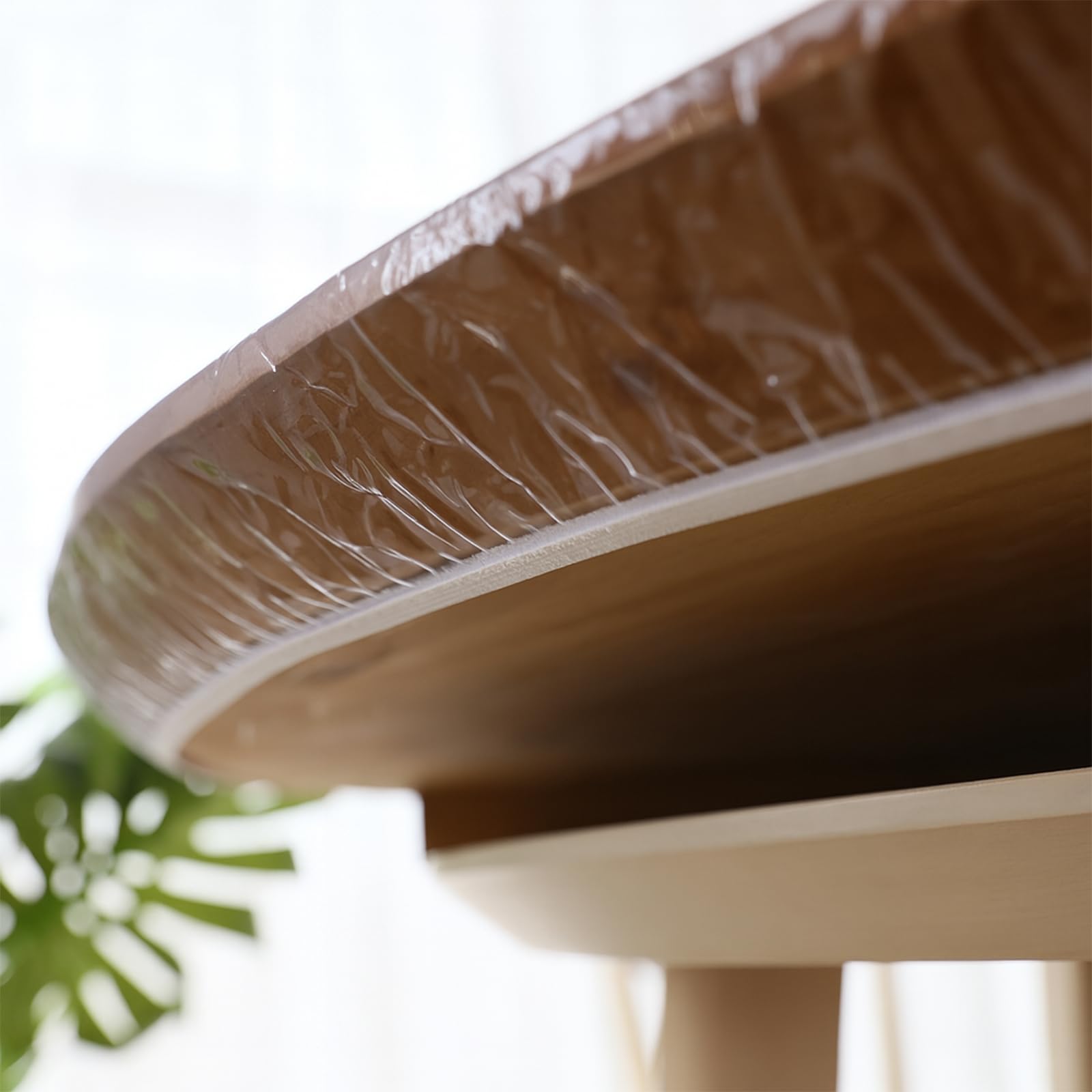 Runde Transparente PVC Tischdecke Mit Elastischem Saum - Wetterfeste Tischfolie