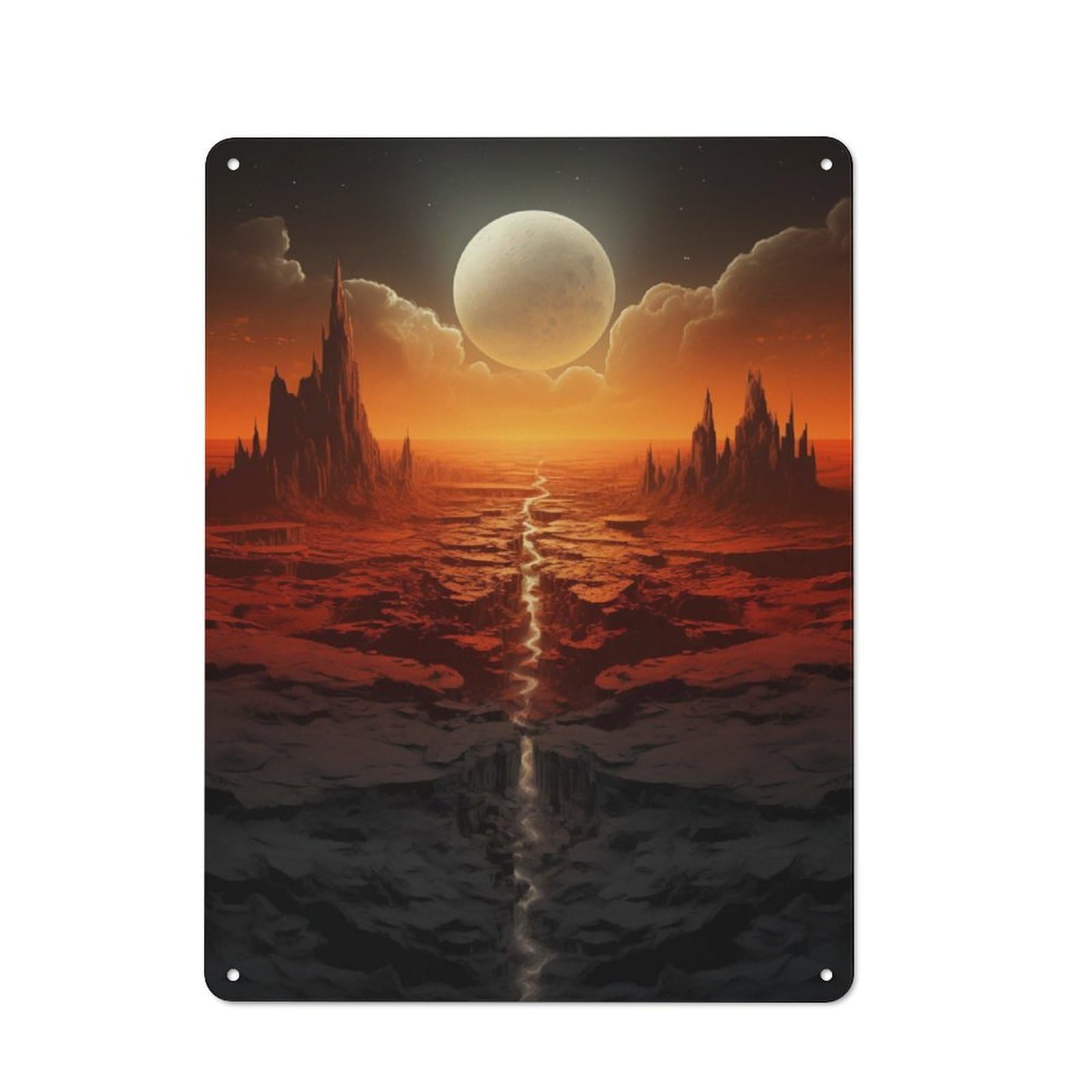 Junmoney Epic Alien Planet Vintage Tin Sign 40X30cm For Lounge Or Reading Corner, For Home Interiors, Feature Walls And Decorative Displays