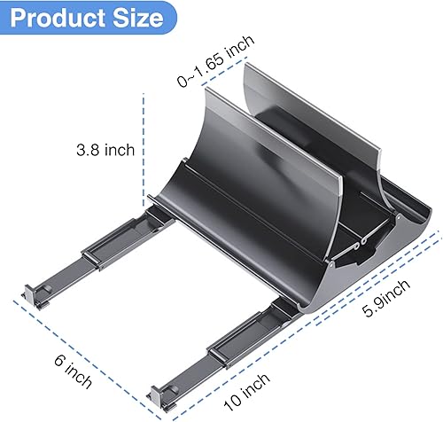 Miniatura 6 de Soporte vertical 2 en 1 para laptop de tamaño automático soporte ergonómico plegable inferior antideslizante soporte de bloqueo de gravedad que