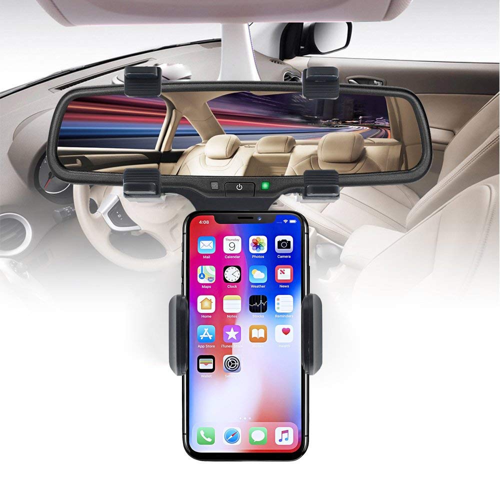 OAHU® Car Rear View Mirror Mount Holder, 360° Car Mount Holder, Freal Universal Smartphone Holders, Cell Phone Mount for iPhone 7/7s/8, iPhone X, Samsung Galaxy S6/S5, Mobile Phones, Android pho