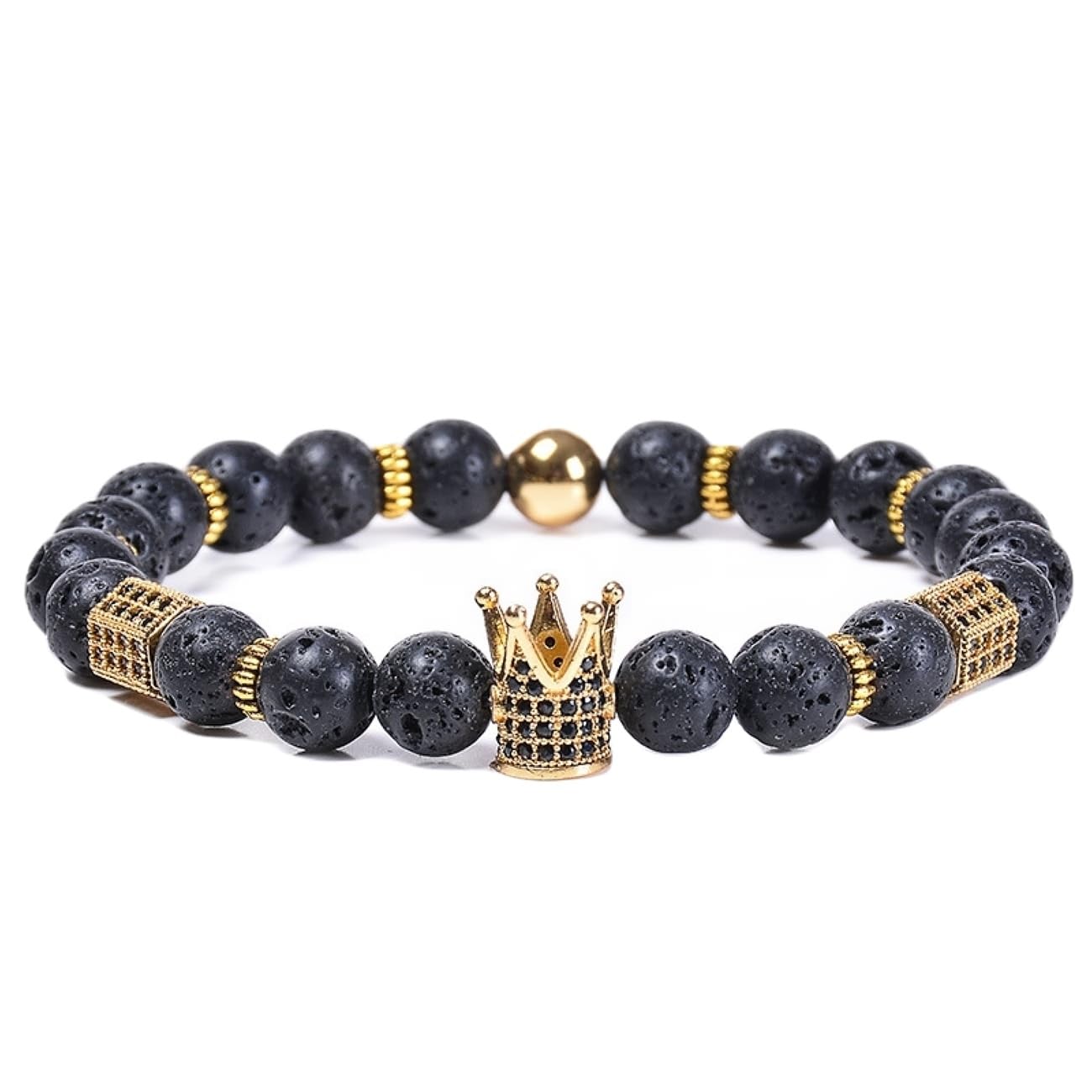 Schmuckarmbänder für Sie und Ihn, Naturstein-Surfer-Armband, Paar, 8 mm, für Damen und Herren – 18 cm