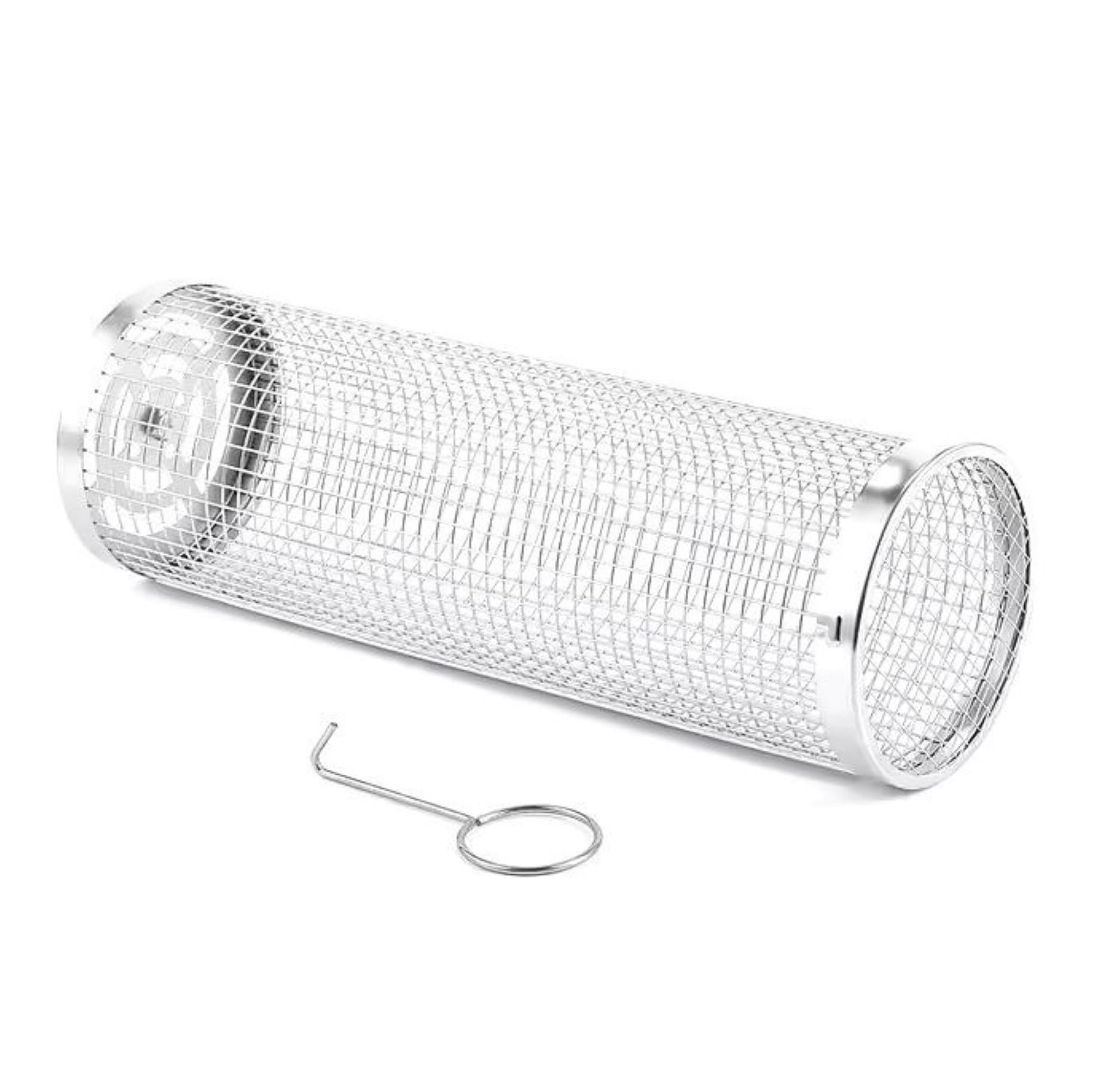 GREBE Stainless Steel Grill Rotisserie Chicken Cooker Deep Fry Basket Coffee Bean Roaster Bracket To Rotate Household Kitchen Accessories For Restaurant Hotel Picnics Party