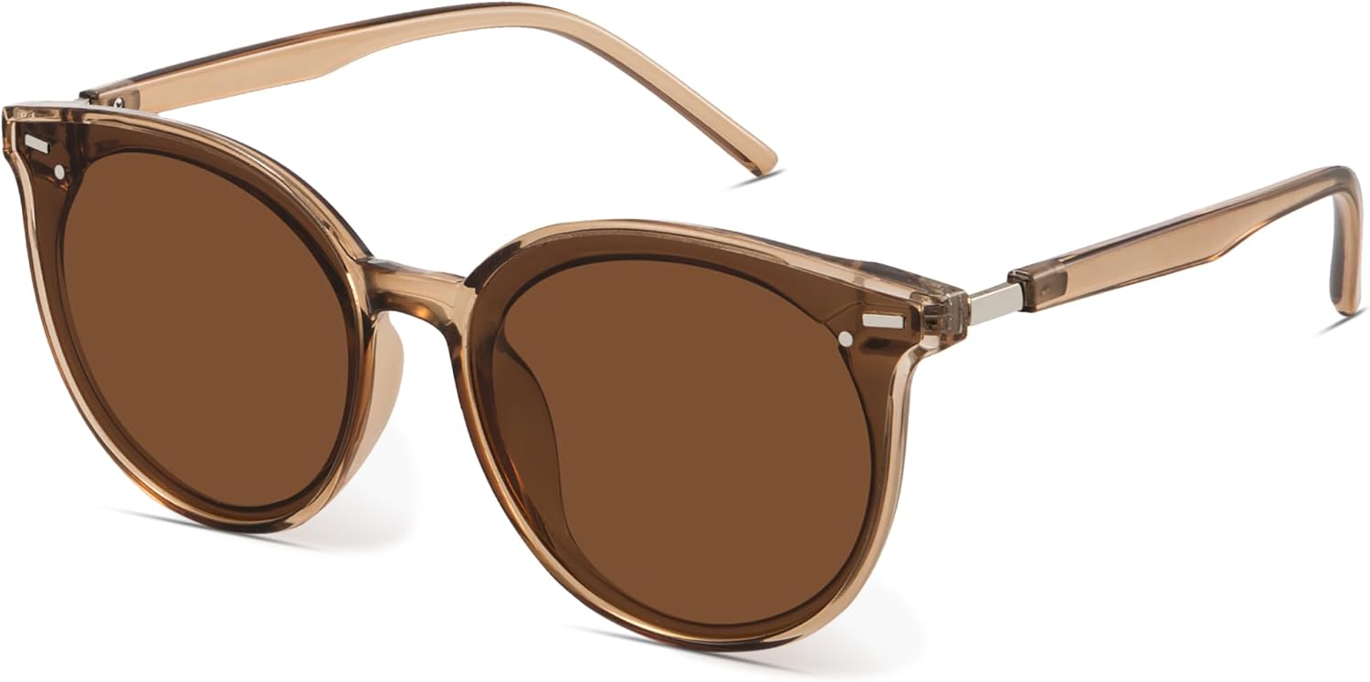 Livho Polarized Sunglasses, Retro & Oversized Shades for Women with Round Lenses