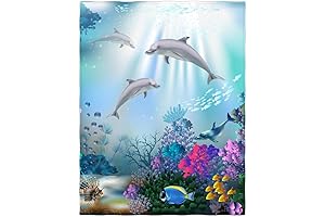 QH Dolphin Underwater World Pattern Throw Blanket
