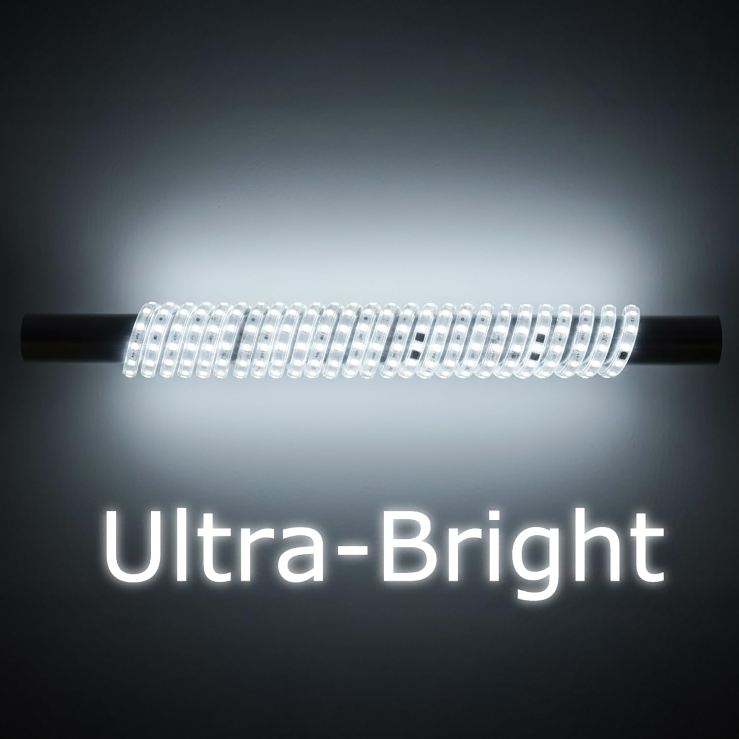 Striscia LED 220V Impermeabile IP65 30 Metri, Illuminazione LED ad Alta Luminosità, per Interni ed Esterni, con Interruttore, Spina Tipo F, Supporto Adesivo e Clip, Luce bianca fredda