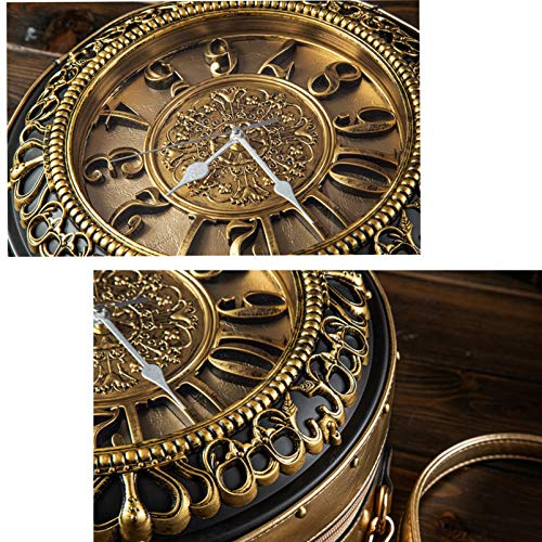Pu Leather Handbags Fashion Real Clock Shoulder Bag Casual Women Evening Crossbody Bags,Retro Vintage Steampunk Female Messenger Bags for Women Girls (A)4