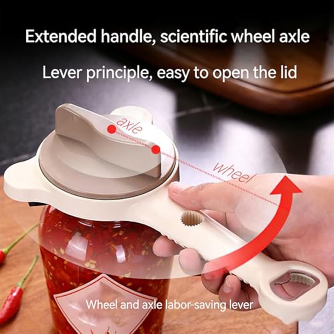 4-in-1 Adjustable Stainless Steel Jar Opener, Multi-purpose Retractable Can Openers for Seniors with Handle, Multi Size Lid Openeres for Jars Cans Wine Bottles,Home Kitchen Helper (2pcs,Gray)