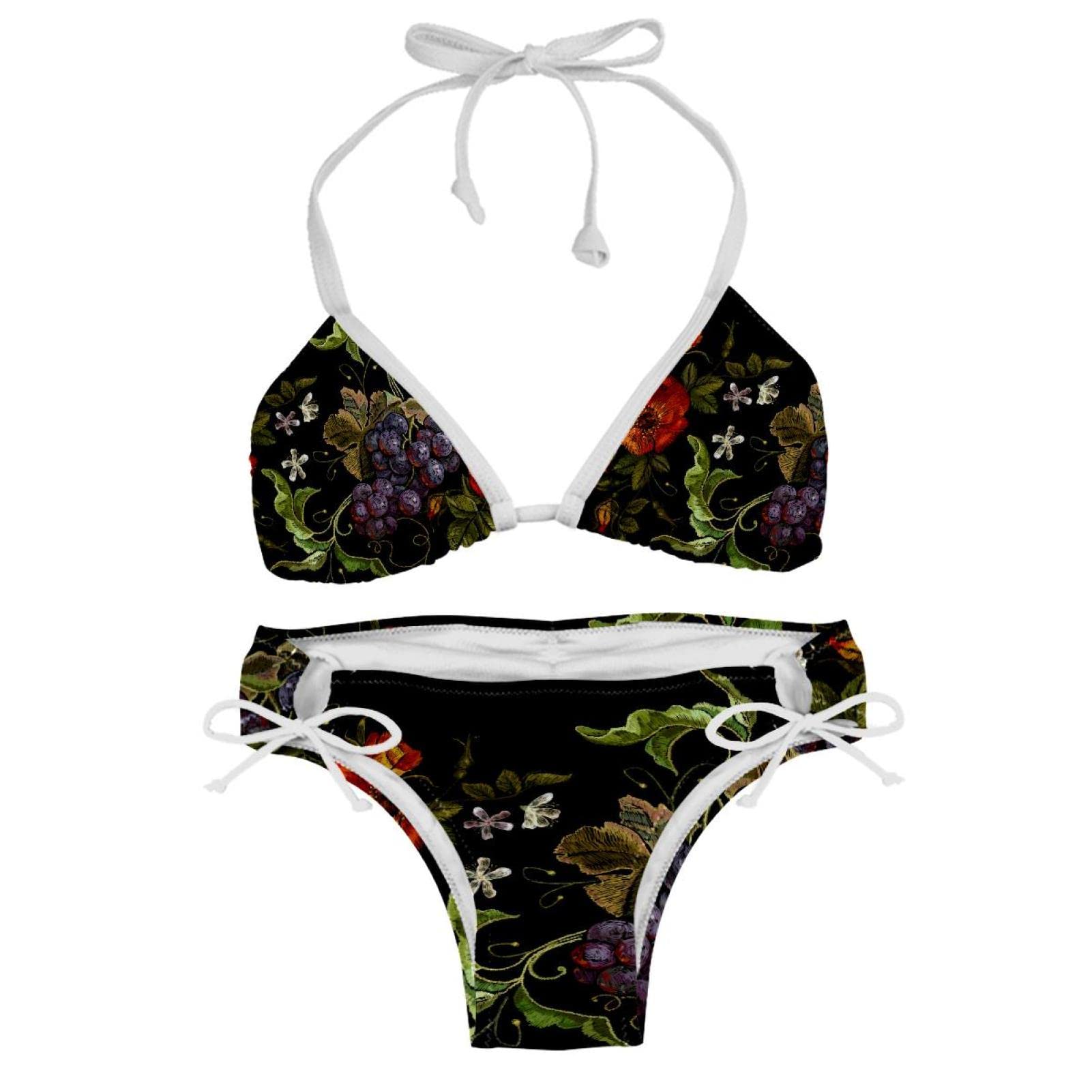 Bikini à fleurs multicolore extensible ne marque pas la peau - 8