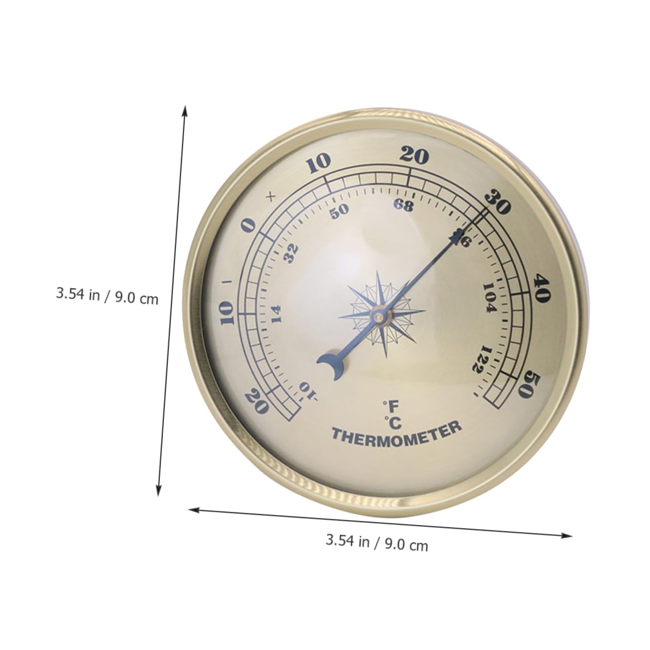 UKCOCO 3pezzi Termometro Rotondo Metallo Per Misurazione Della Temperatura Termometro Digitale Decorativo Per Uso Esterno e Facile Da Leggere e Pratico Per Casa Ufficio e Giardino