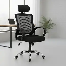 Cadeira De Escritório Ergonômica Presidente Com Encosto Preto Malha Ventilada Mesh Confortável