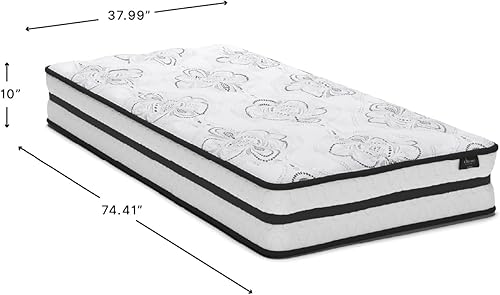 Miniatura 2 de Signature Design by Ashley Chime Colchón híbrido de 10 pulgadas, espuma certificada por CertiPUR-EE.UU., tamaño individual, blanco