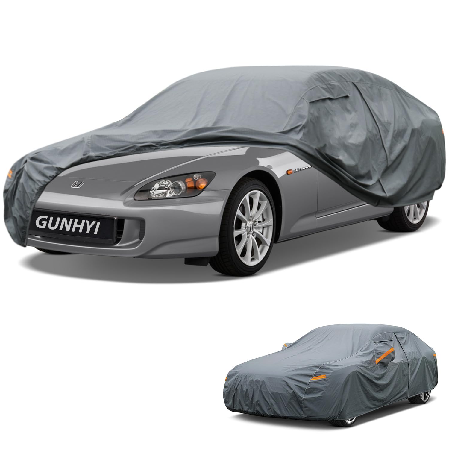 GUNHYI Premium Car Cover Custom Fit Honda S2000, 16 Layers Heavy Duty Car Cover Waterproof All Weather with Zipper Door for Sun Rain Snow Dust Uv Protection