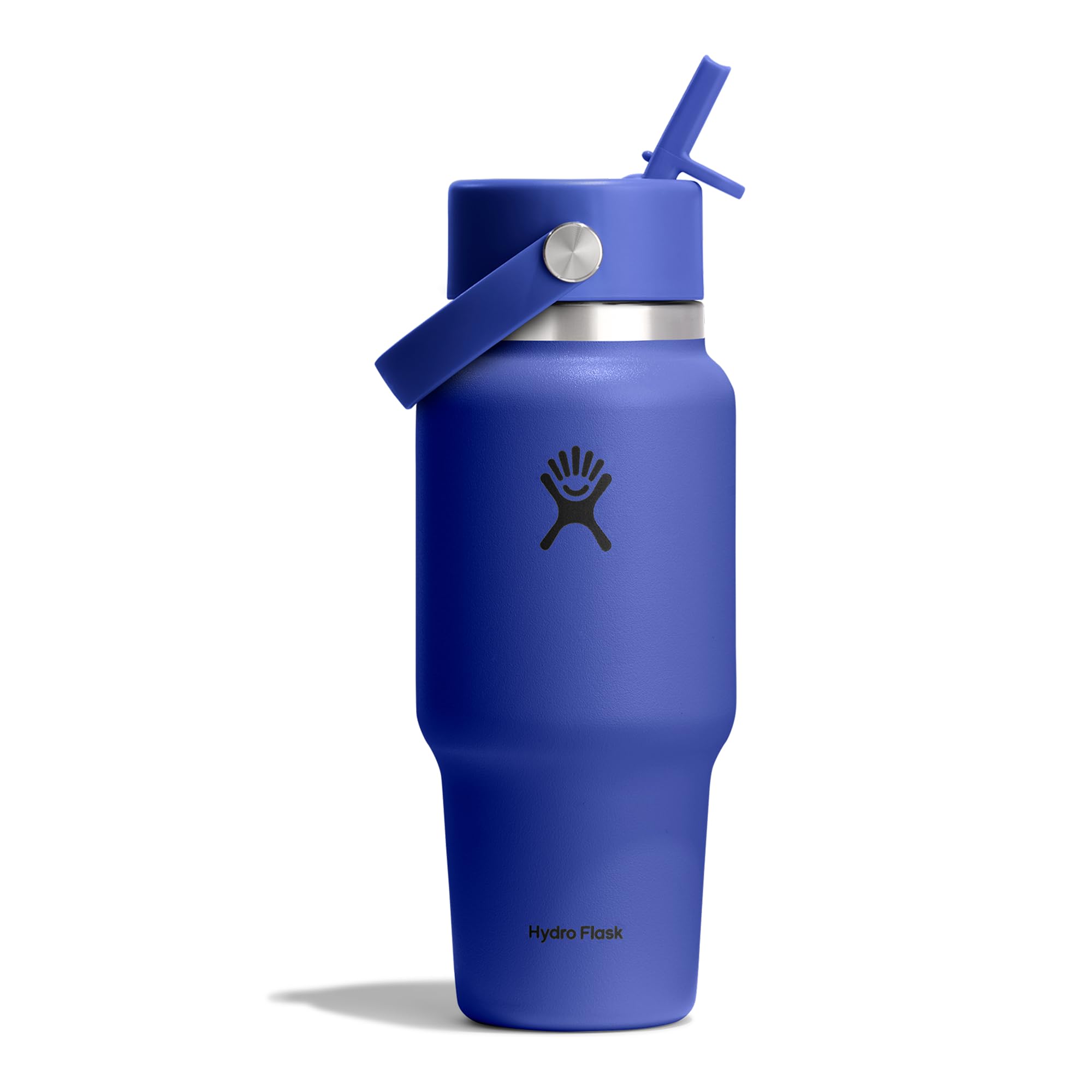 Hydro Flask Capri Blue – Wide Flex Straw Travel Bottle 710 Ml (24 Oz) – Leakproof, Insulated, Cupholder Compatible – Keeps Drinks Cold 24 Hrs – Flex Straw Cap –