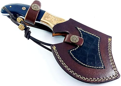 Miniatura 4 de Cuchillo de caza de hacha de acero de Damasco Hacha Tomahawk Camping Senderismo SM46