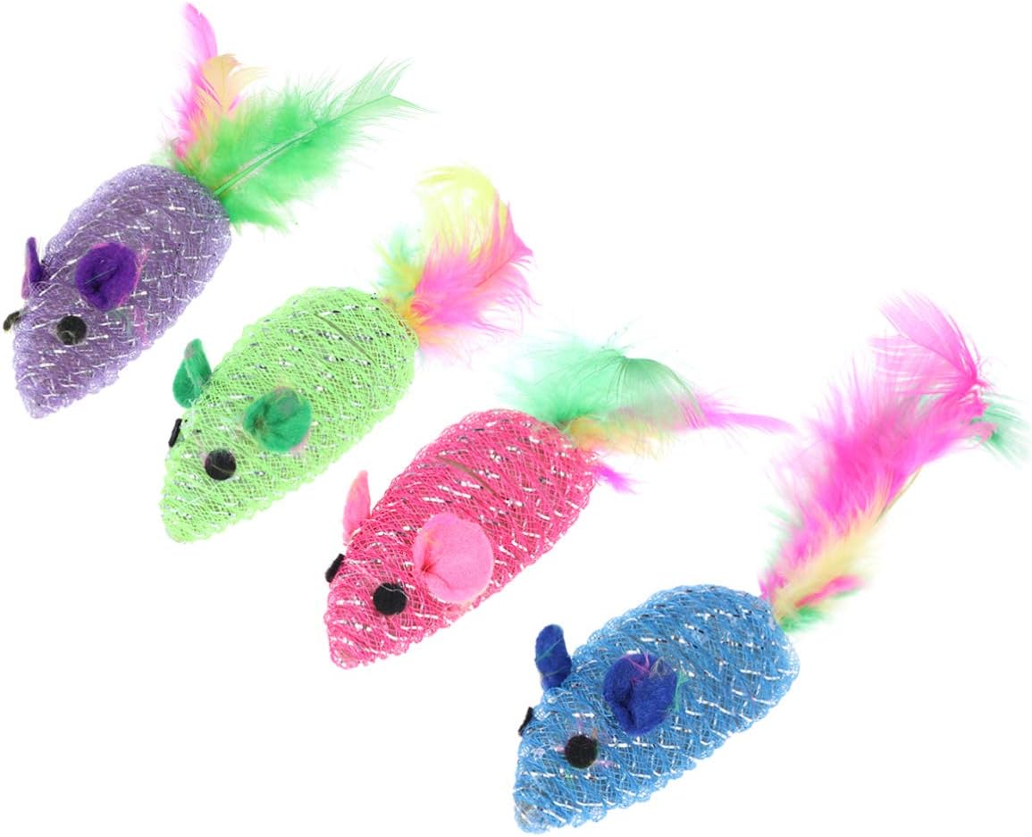 VILLCASE Toy Furry Pet Cat Toys Mice Cat Toy Pet Toys for for Tails 10 Counting (Random Color) Kitten Kitten