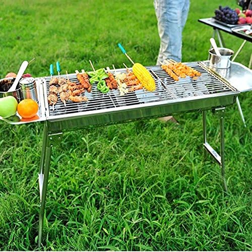 SunJas Barbecue a Carbone Portatile Barbecue Grill Pieghevole in Acciaio Inossidabile Barbecue a Carbonella per 5-10 Persone (110*33.5*71.5 CM) SunJas Barbecue a Carbone Portatile Barbecue Grill Pieghevole in Acciaio Inossidabile Barbecue a Carbonella per 5-10 Persone (110*33.5*71.5 CM)