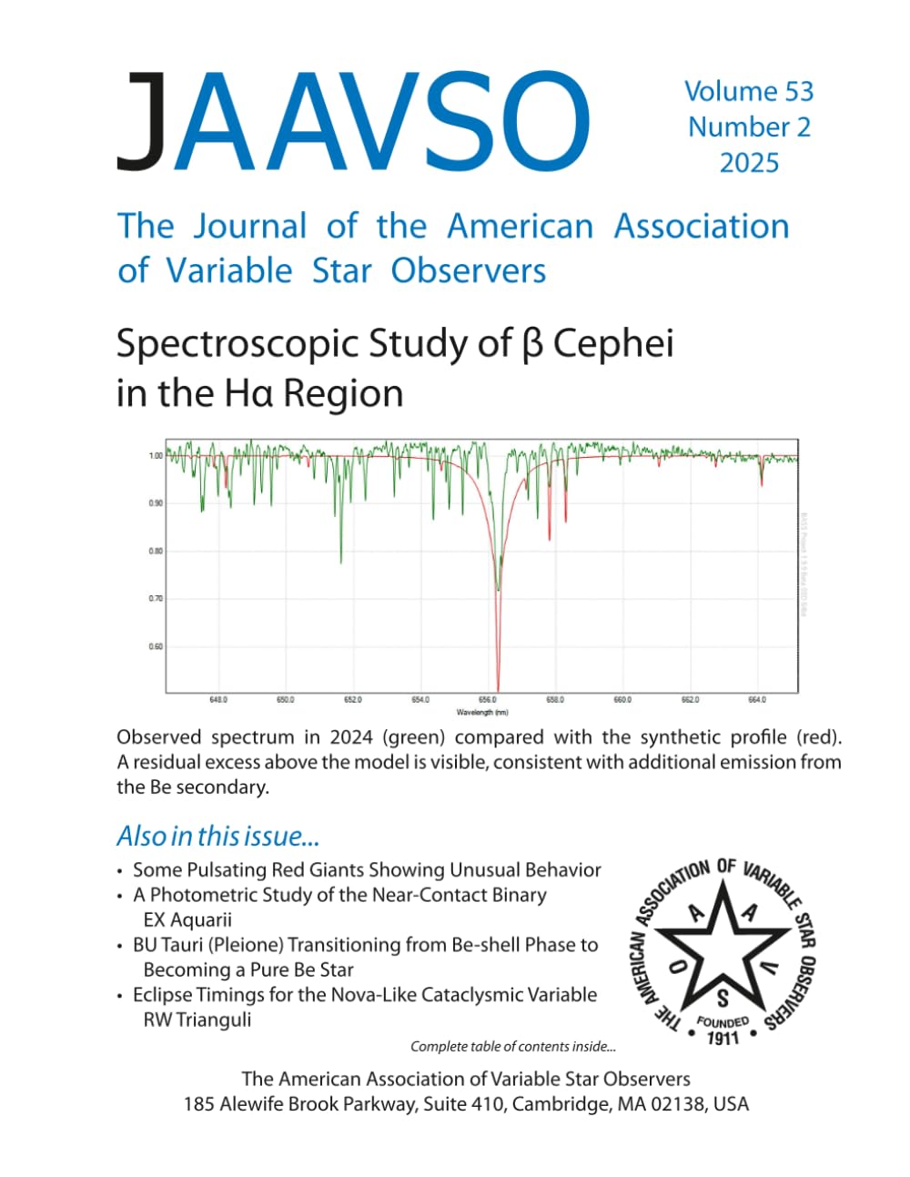 The Journal of the American Association of Variable Star Observers: Volume 53, Number 2 (JAAVSO V53)