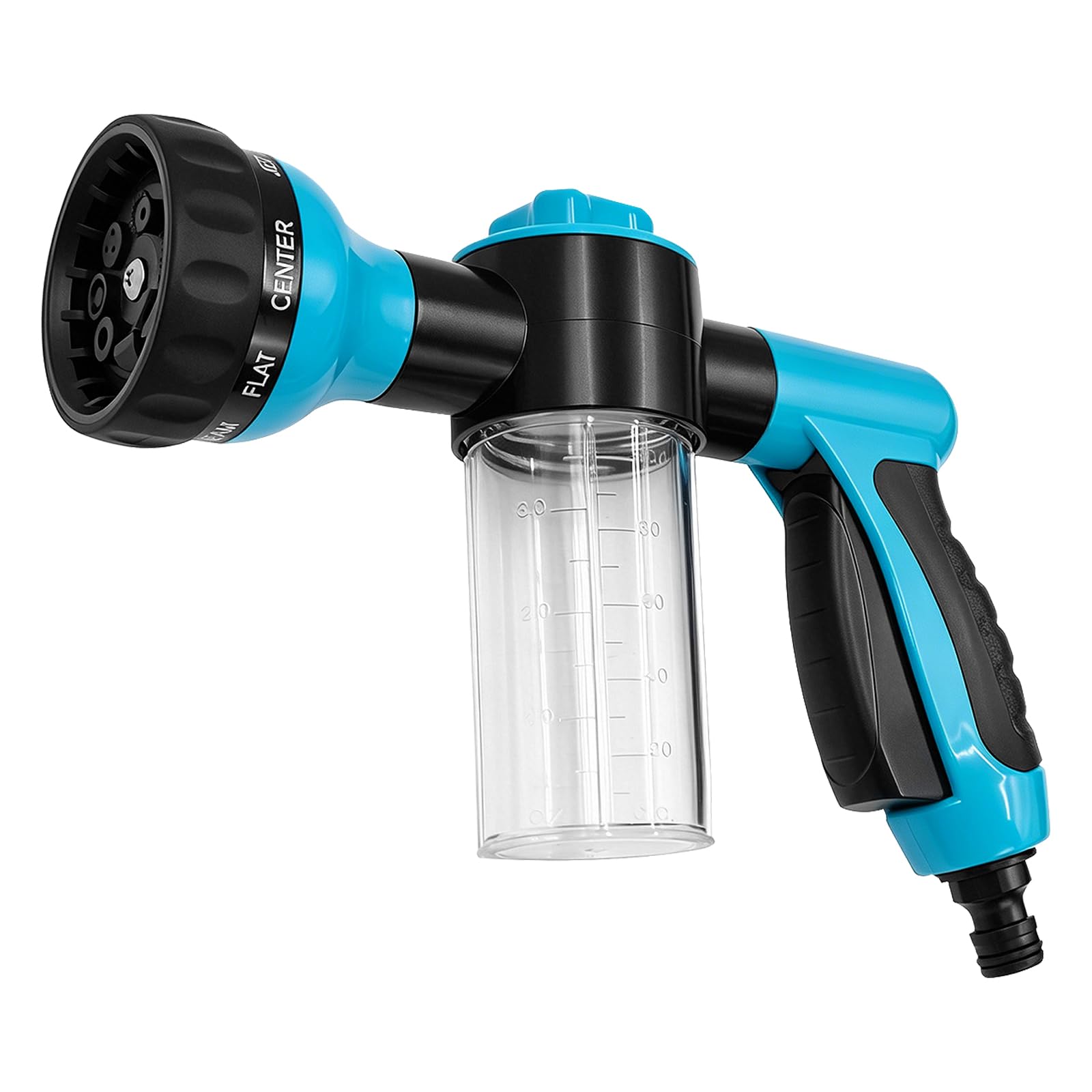 AMJKEJI Garden Hose Spray Nozzle, Hose Spray Gun with 8 Sprayer Patterns, Hose Nozzle with Thumb Control, Anti-Slip Water Spray Gun for Gardening, Pets Bathing, Cars Cleaning (Blue)