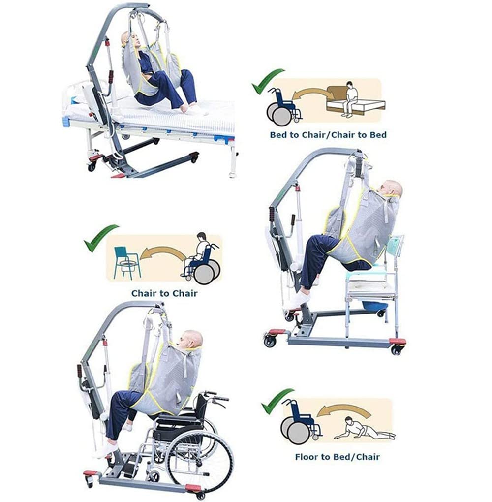 Harnais De Toilette Lève, Tout Le Corps Harnais De Soulèvement avec Support Tête en Filet Harnais Levage Jambe Divisée pour Personnes âgées Alitées Handicapées