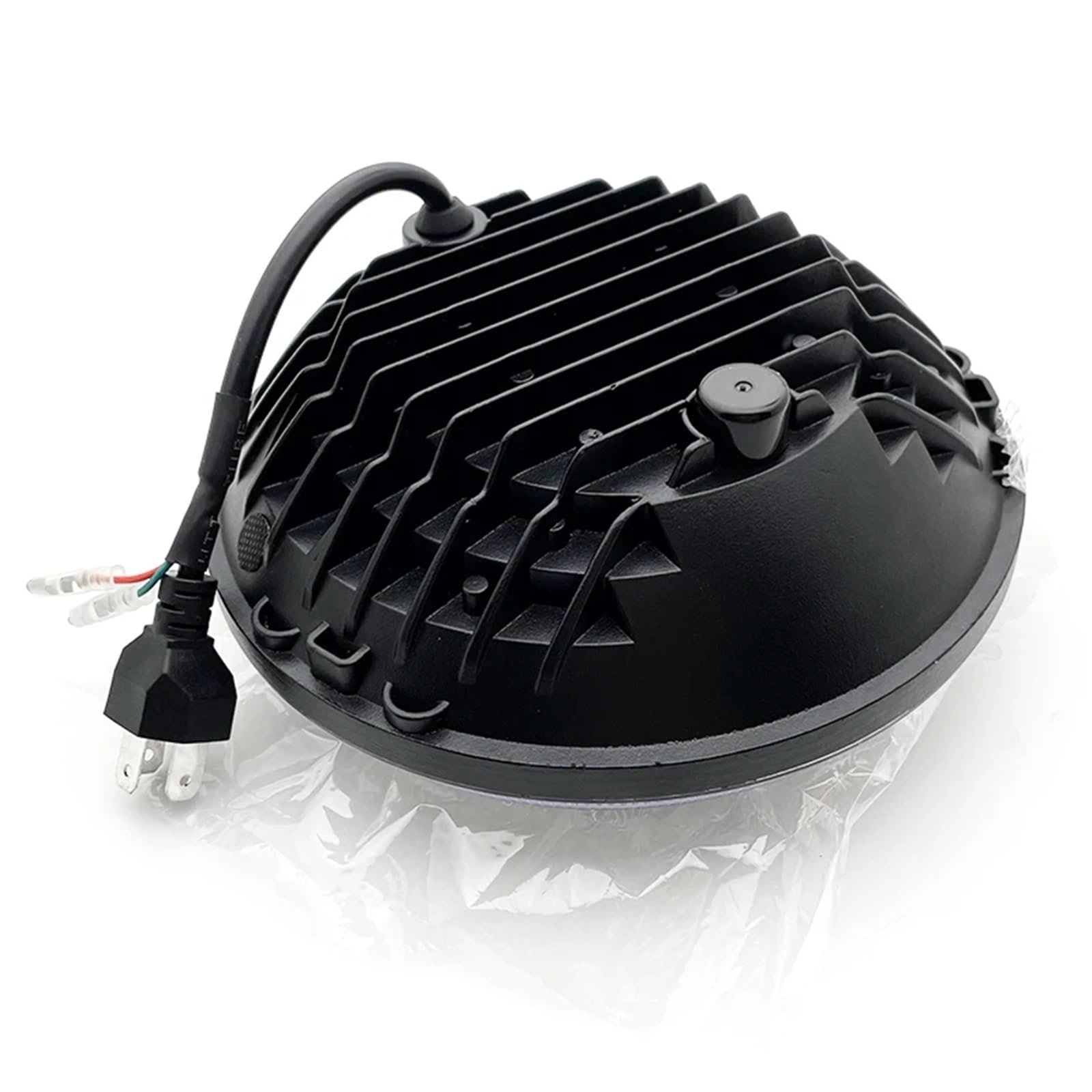 Faro Anteriore Moto per Softail per Fat per Boy per CVO per Touring per Strada per King Faro per Moto da 7 Pollici H4 A LED per Alto E Basso(1Pieces Black 75W)
