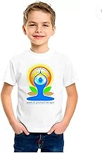 COTTONTEE International Yoga Day Printed Round Neck and Half Sleeve White | Dry Fit | T-Shirt for Women | Men | Kids | Girls