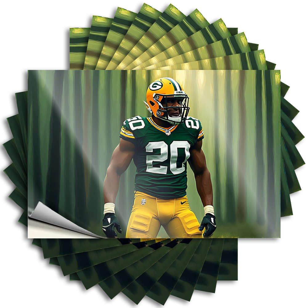 Summer Tumbler Lettering Sticker | Football Player in Green Bay Packers Uniform Sweet for Western Decor(6X9CM)