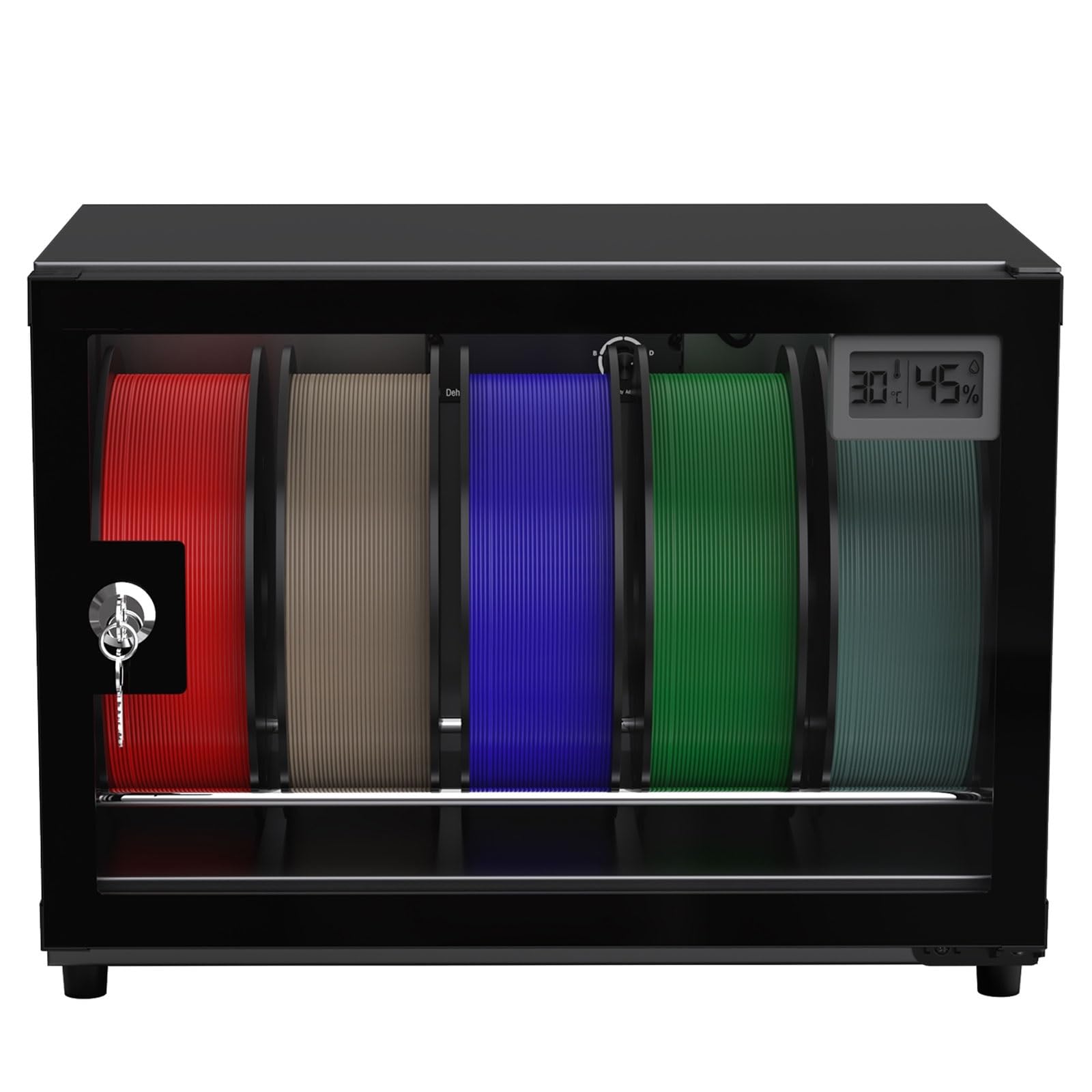 3D Drucker Filament Aufbewahrungsbox, 25L Luftentfeuchter Schrank mit LCD-Display, kontrolliert RH25%-RH60%, hält 5 Rollen für PLA, ABS, PETG, TPU-Filament