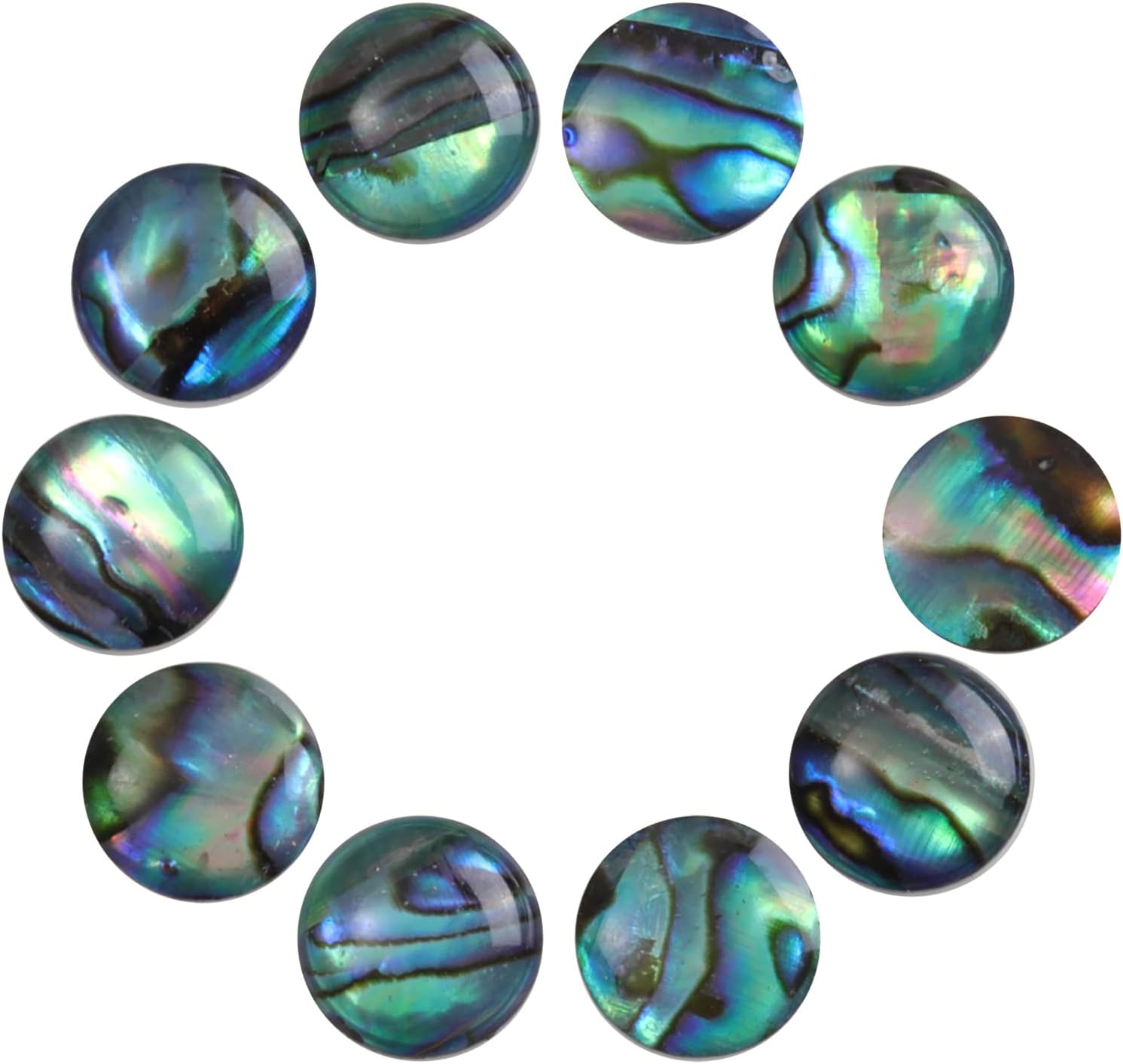 TUMBEELLUWA 10 Pcs Abalone Shell Round Beads for Jewelry Making 8 mm