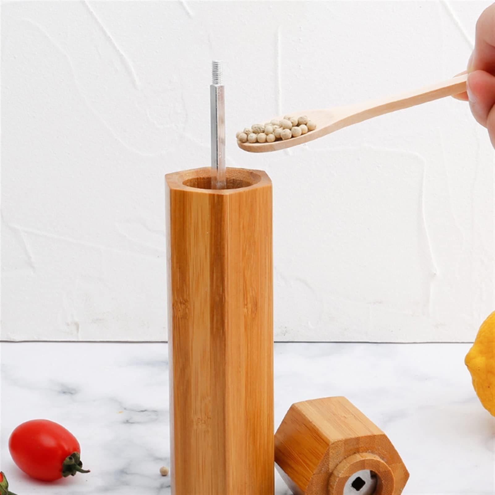 UNNS Salz-und Pfefferstreuer Eichenholz Pfeffer Gewürzmühle Mühle - Handheld -Gewürzmühlen Mühle Keramikschleife Kern Grill Werkzeuge gesetzt Gewürzmühle (Color : A)
