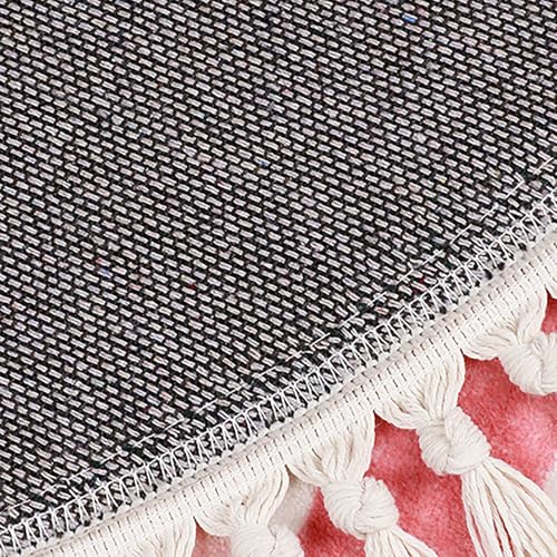 Tospass Kinderzimmer Teppich Regenbogen Weicher Rund Quasten Waschbarer Kinder Teppich Schlafzimmer Junge Mädchen Kurzflor rutschfest Teppich, 80 cm Rund