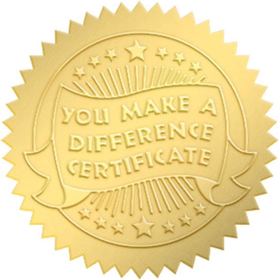 CRASPIRE Gold Foil Certificate Seals You Make a Difference