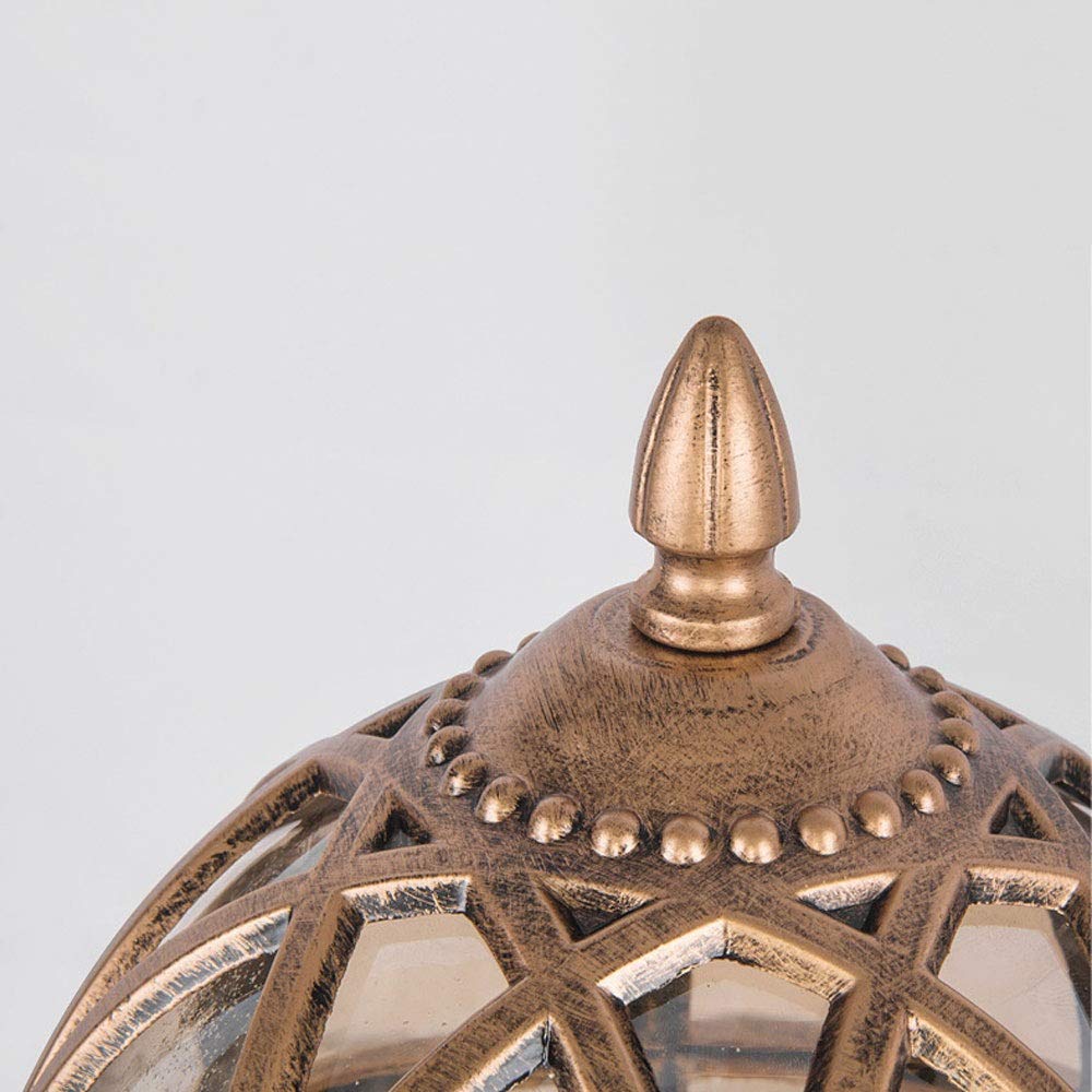 Kreatywna Lampa Kulowa Wodoodporna Ścienna Zewnętrzna Kolumna Ścienna Lampa Czołowa Lampa Kolumnowa Do Drzwi Willi Europejska Lampa Ogrodowa, Lampa Słupkowa Do Oświetlenia Kr,Bronze-M