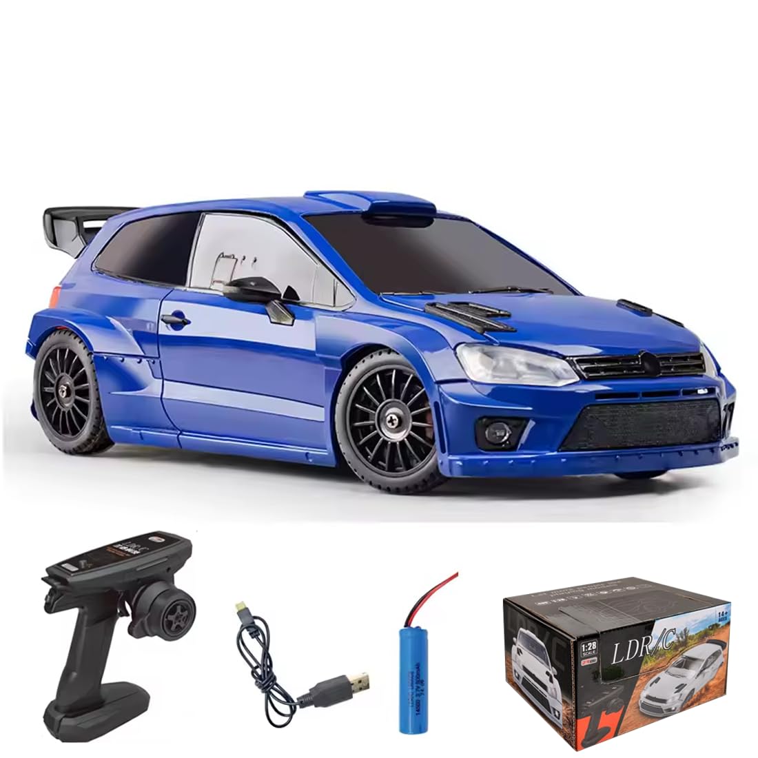Amazon.co.jp: ミニRCドリフトカー、1/28スケール4WD 2.4GHzフル