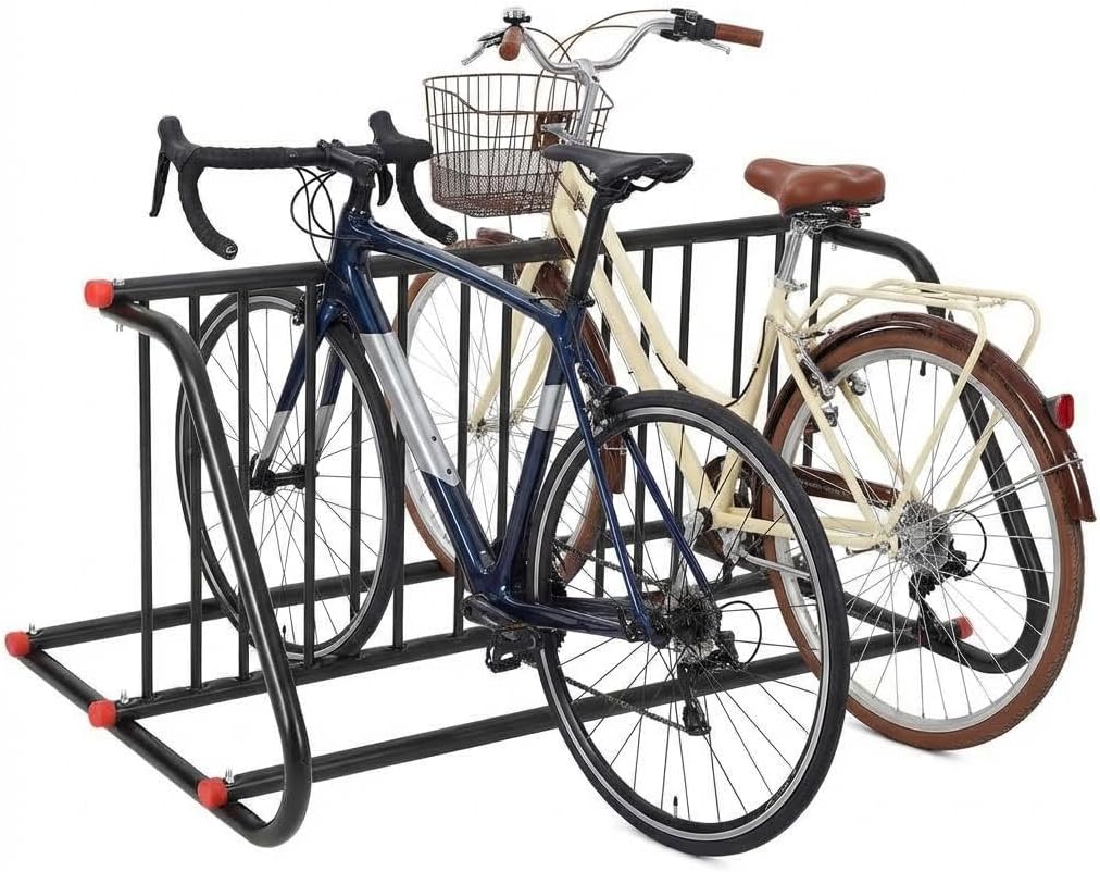 Commercial Bike Rack,10 Bike Freestanding Floor Bike Rack | Heavy Duty Steel Grid Design for Garages & Parking Lots | Indoor/Outdoor Garage Bike Rack Floor Stand for Streets, Schools, Events