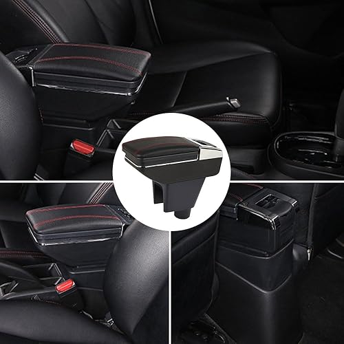 Vista 36 de Caja de reposabrazos de automóvil para Renault Duster 2019-2022, caja de reposabrazos de cuero negro de alta calidad para automóvil, caja