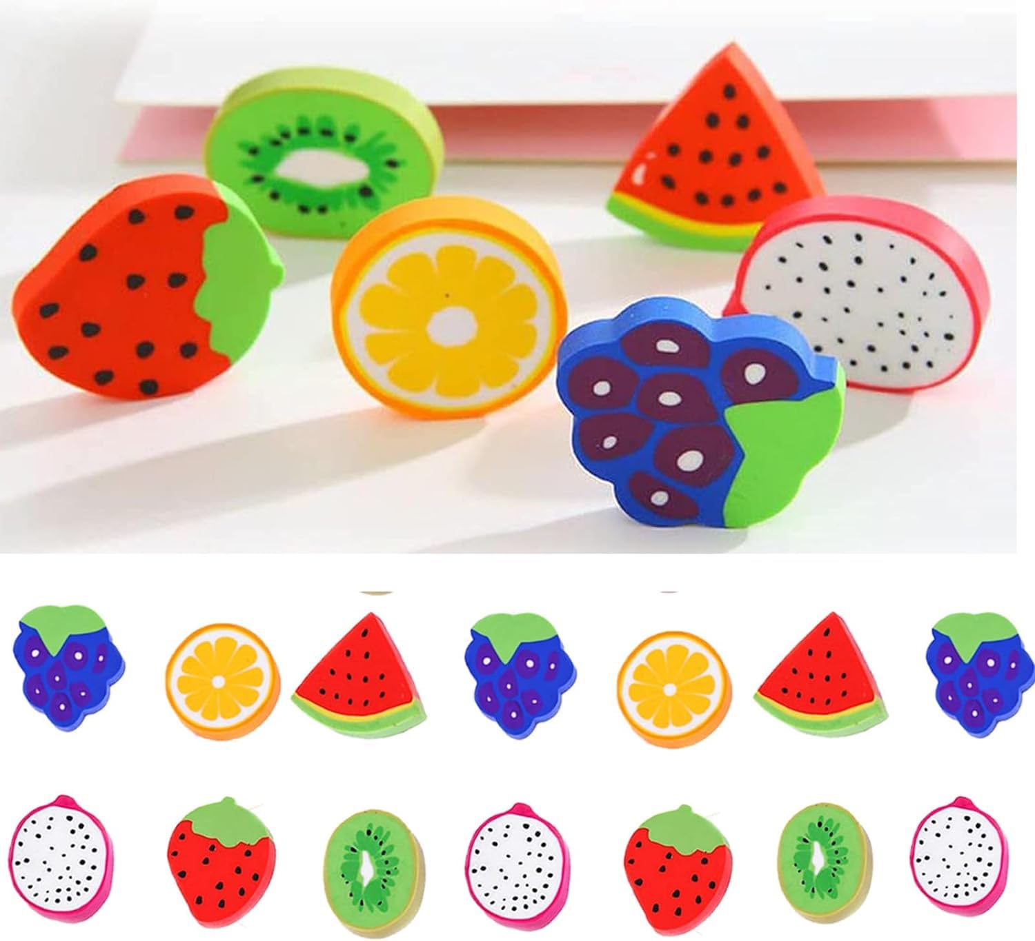 Worison 20pc Mini Cute Cartoon Fruits Shaped Pencil Eraser Set (B0D4ZH3RND) Amazon Price History, Amazon Price Tracker