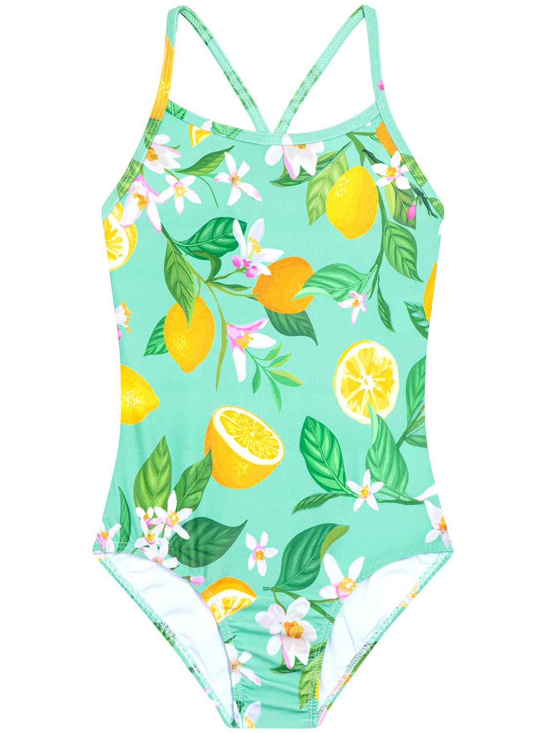 Girls One Piece Swimsuits Summer UPF 50+ Quick Dry Beach Bathing Suit Cross Shoulder Strap Swimwear 2-10 Years