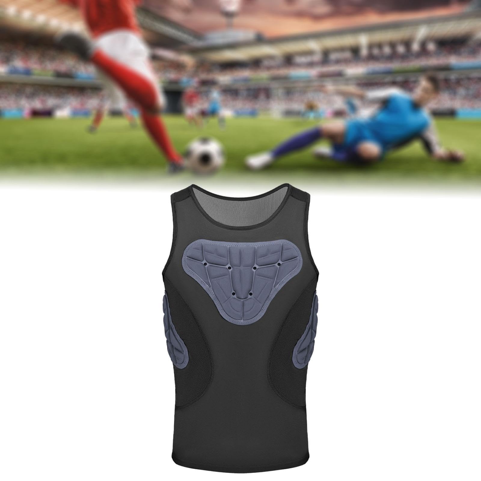 Perfeclan Gilet de Protection rembourré pour Homme, Chemise de Compression Polyvalente, débardeur d'entraînement Sportif pour Skateboard, Softball, Rugby, L