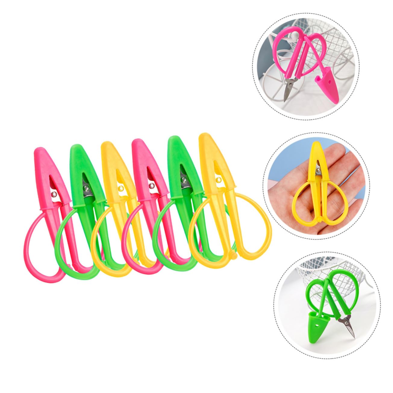 TEHAUX 18pièces Mini Ciseaux De Couture Avec Couvercle Ciseaux Portables Inoxydable Pour Tissus Broderie Et Artisanat