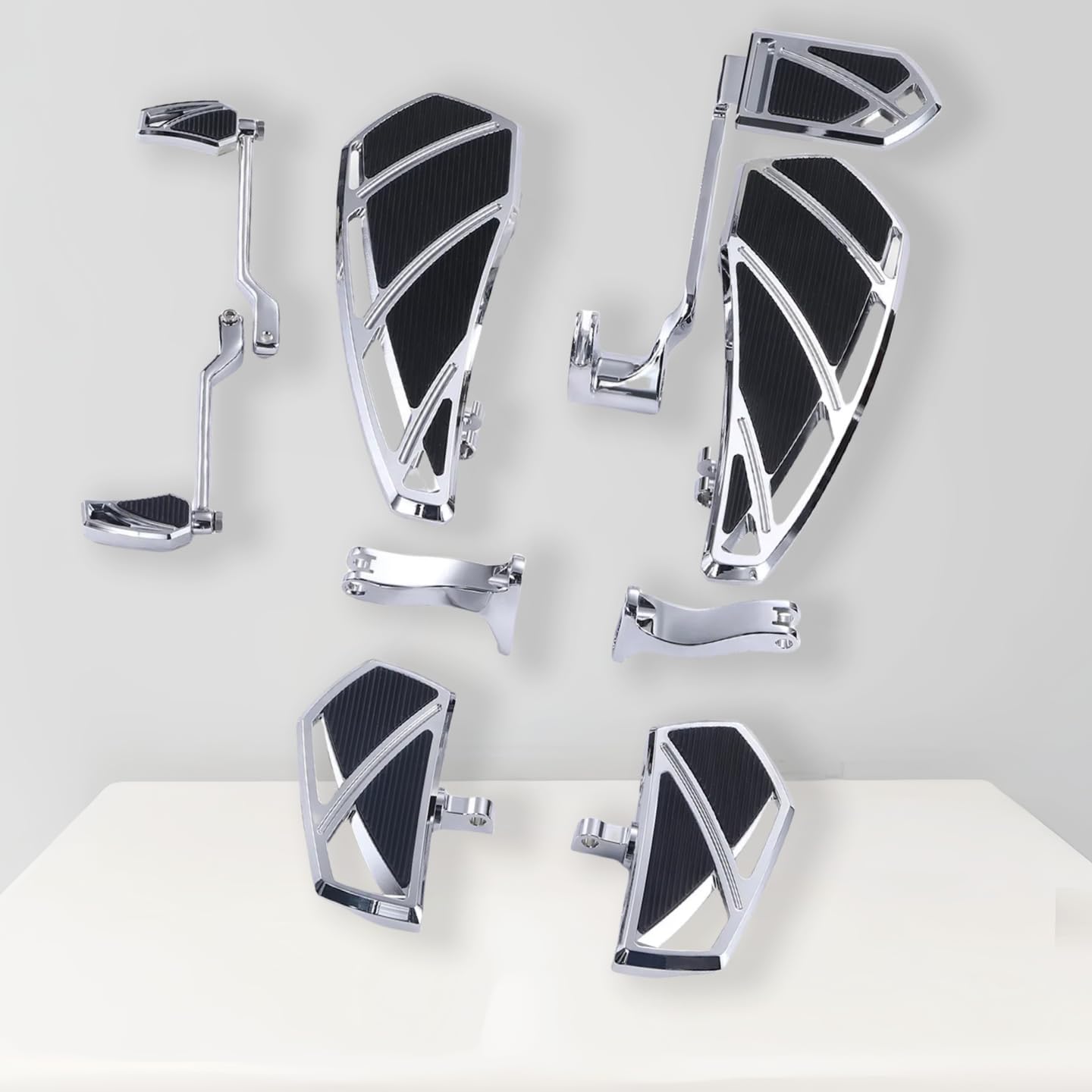 for Harley Touring Phantom Floorboards Footboards Street Road Glide King Brake Shifter Levers Pedals (Gloss Black, C Comb : Complete Set for 14-UP Touring)