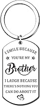 QMVMV Brother Gifts Brother Keyring from Sister Brother Christmas Birthday Gift for Brother - I Smile Because You Are My Brother