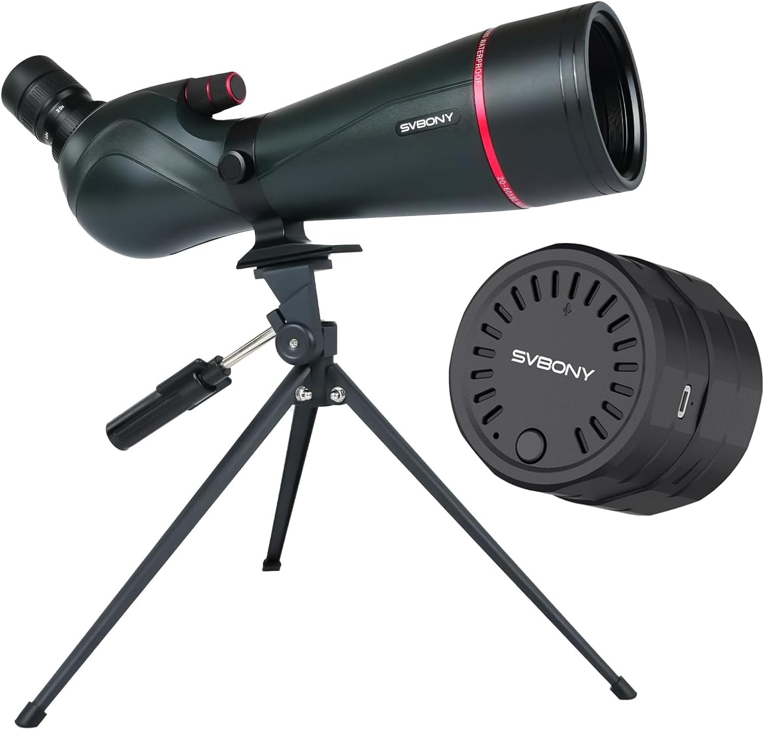 SVBONY SV406 20-60x80 Spotting Scope with SC002 WiFi Eyepiece HD Optical System with BAK4 Prism, Waterproof & Fogproof, Spotting Scopes for Target Shooting, Bird Watching