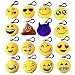 MelonBoat 16 Pack 2" Emoji Plush Keychain Mini Pillows Backpack Clips, Emoticon Poop Emoji Birthday Party Favors Supplies, Goodie Bag Stuffers, Novelty Gifts Toys Prizes for Kids