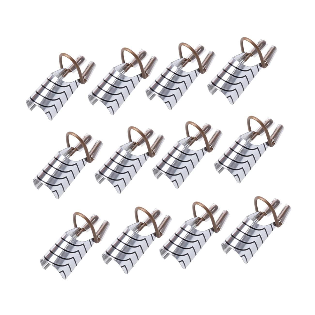 Healvian 45pezzi Forme Per Unghie Alluminio Riproponibili e Pratiche Per Estensione Unghie Strumento Per Nail Art Per Manicure Argento