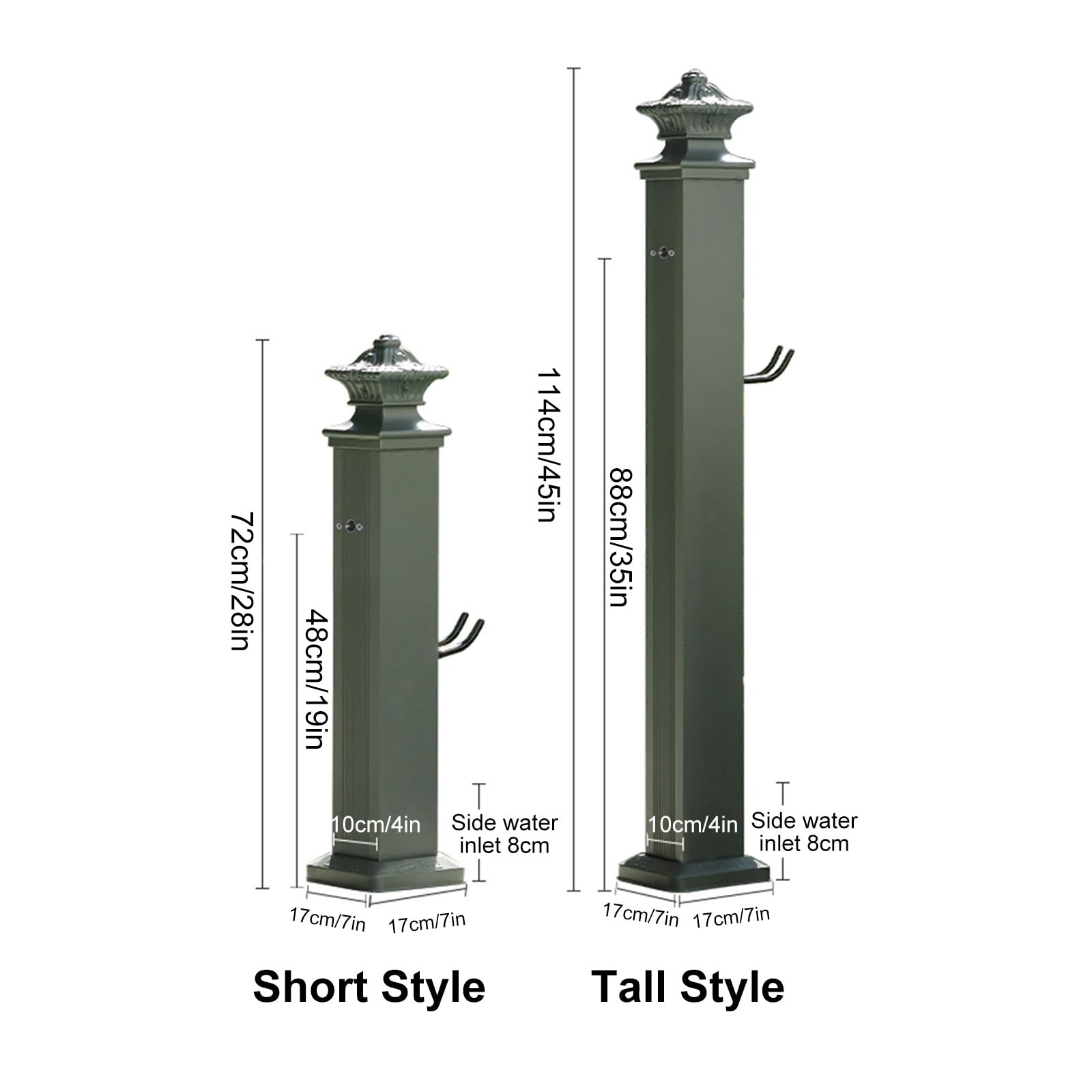 Fontana Da Giardino Moderna In Acciaio Antracite - Alta 1 Metro, Con Rubinetto, Made In Italy - Foto 2