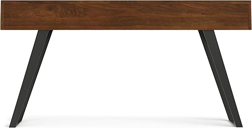 Miniatura 162 de SIMPLIHOME Lowry - Mesa auxiliar cuadrada de madera de acacia maciza y metal, de 22 pulgadas de ancho, moderna, industrial en marrón envejecido café