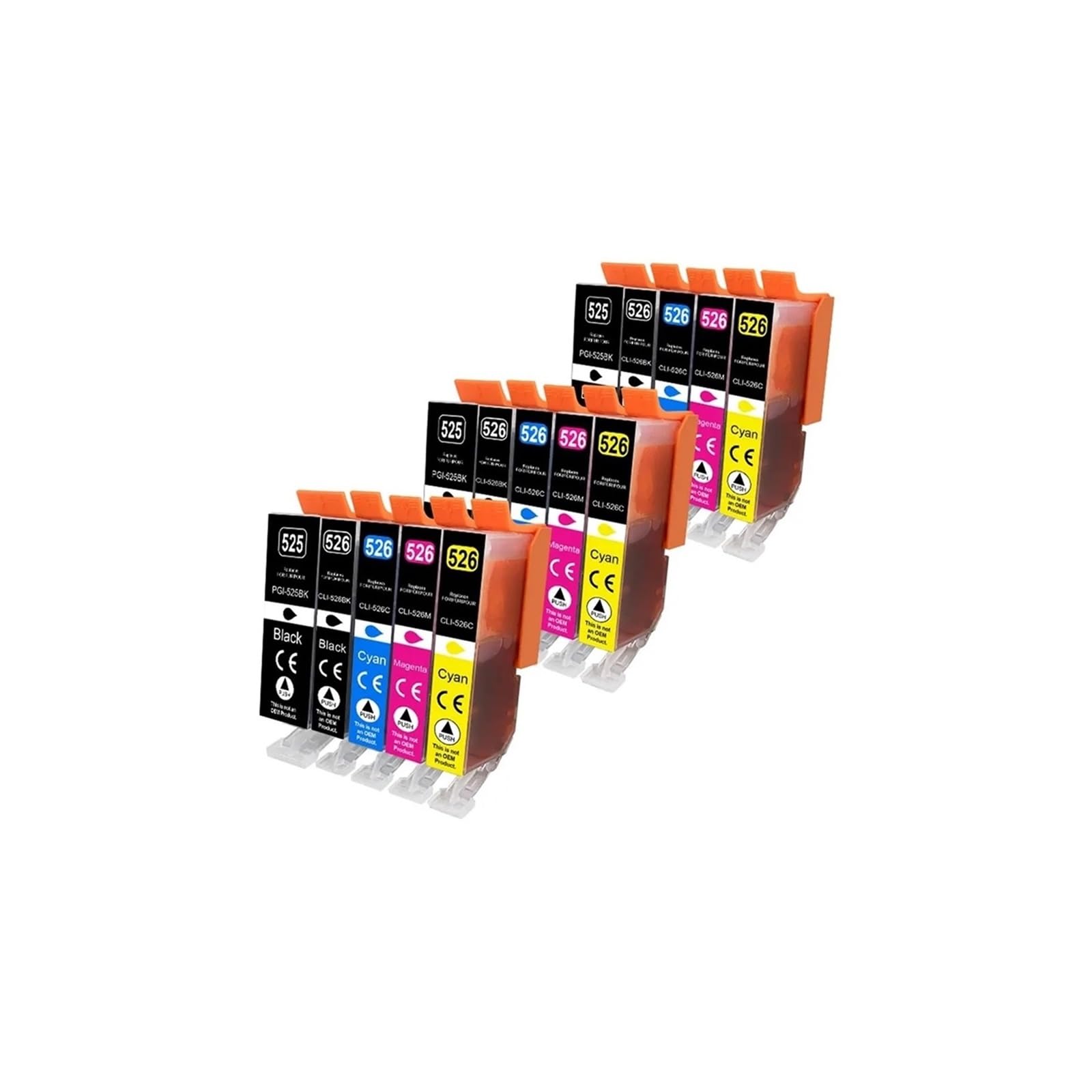 Cartouche d'encre 525 526XL, Compatible avec Canon, PGI-525 CLI-526