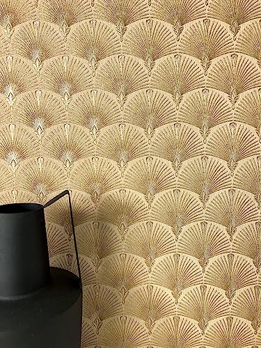 NEWROOM carta da parati Oro Scompartimenti per il vento Tessuto non Tessuto - Moderno Ornamenti Vintage