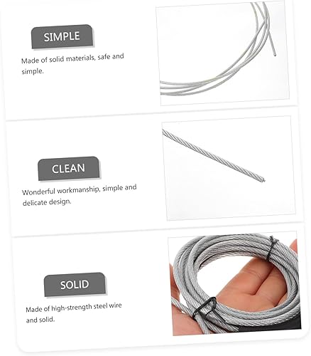 Miniatura 6 de Weighted Steel Cable Jump Rope Replacement for Fitness Adults Anti-wear Tubing Thick Heavy Wire Skipping Rope for Speed Workout and Cardio Training